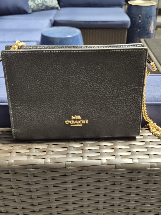 Coach Handbags - Coach Black Leather Crossbody with Gold Hardware